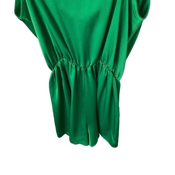 Vici Treat Satin Cowl Neck Romper in Green Size Extra Large - Picture 7 of 10